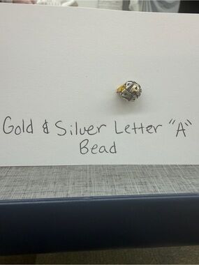 Pandora Retired 14K Gold Sterling Silver Letter A Initial Charm 790298A